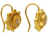 Victorian 15ct Gold & Diamond Earrings