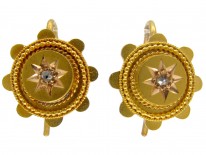 Victorian 15ct Gold & Diamond Earrings