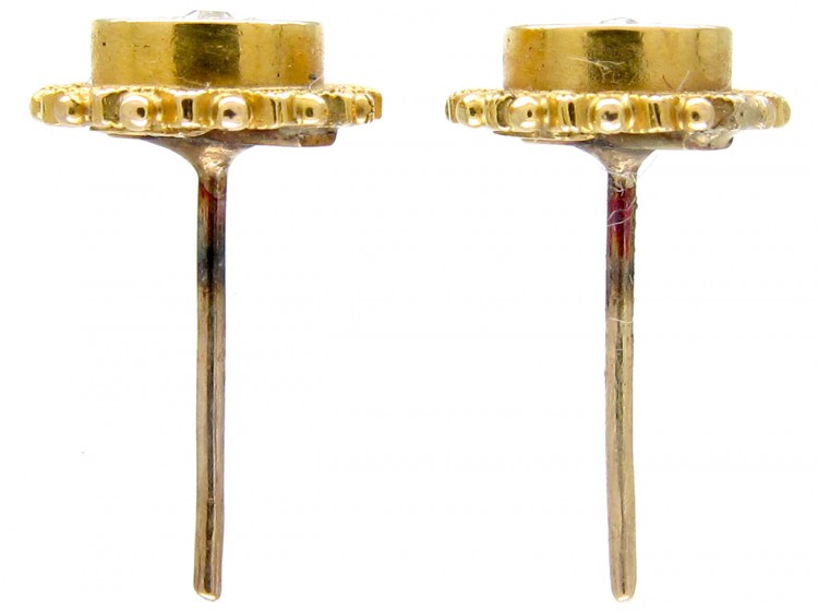 Victorian 15ct Gold & Diamond Earrings