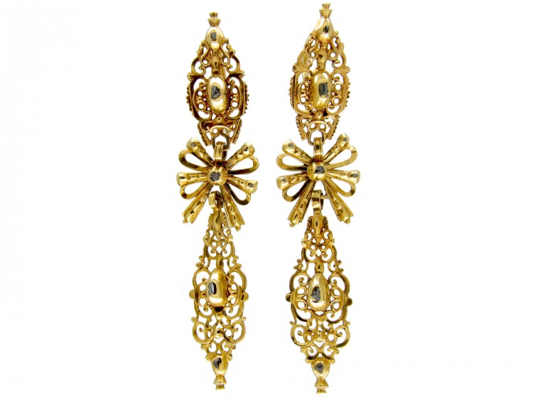 Early 18th Century Diamond Set Drop Earrings