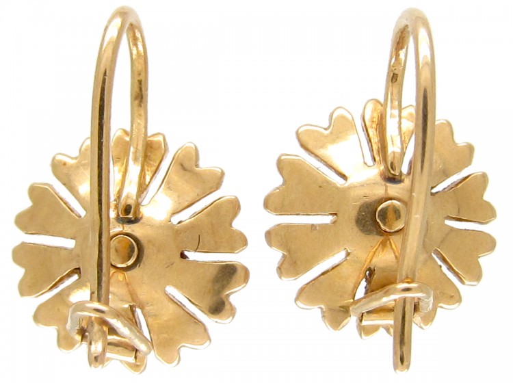 Edwardian Gold & Diamond Daisy Earrings