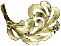 Theodor Farhner Silver Gilt Feather Brooch