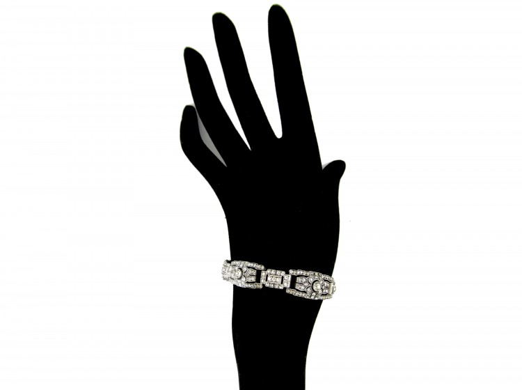 Art Deco Silver & Paste Bracelet