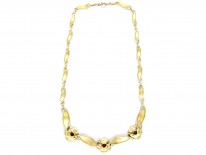 Theodor Fahrner Silver Gilt & Smokey Quartz Necklace