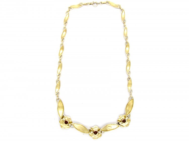 Theodor Fahrner Silver Gilt & Smokey Quartz Necklace