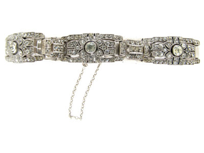 Art Deco Silver & Paste Bracelet