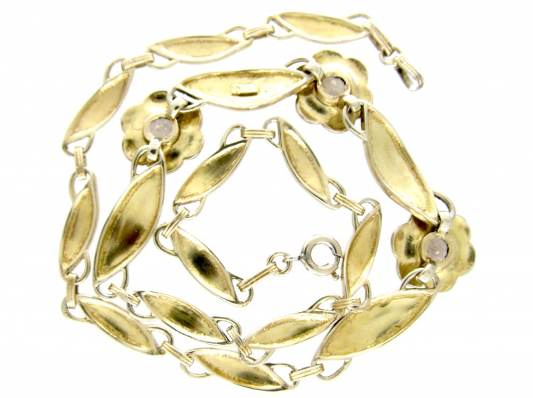 Theodor Fahrner Silver Gilt & Smokey Quartz Necklace