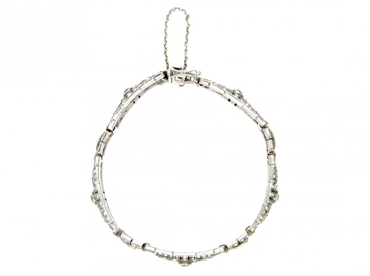 Art Deco Silver & Paste Bracelet