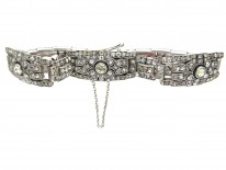 Art Deco Silver & Paste Bracelet