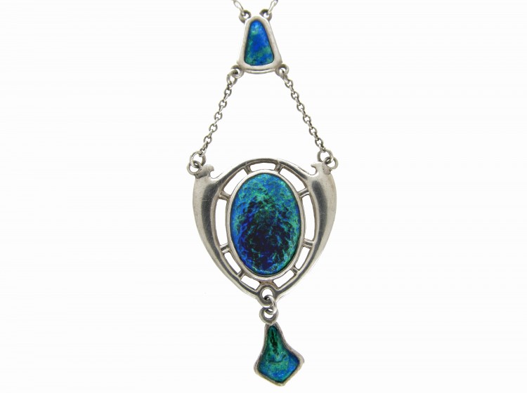 Art Nouveau Silver & Enamel Pendant by Charles Horner