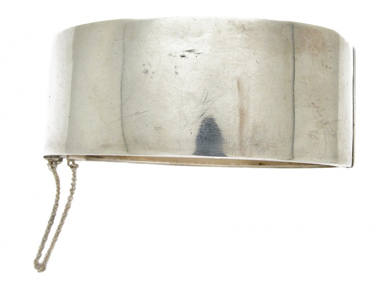 Silver Victorian Three colour Gold Overlay Bangle