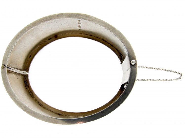 Silver Victorian Three colour Gold Overlay Bangle