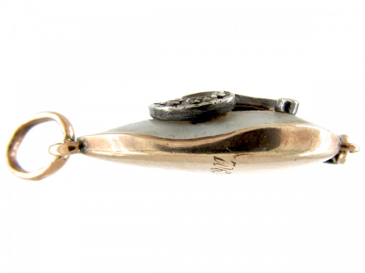 Diamond & Blister Pearl D Pendant