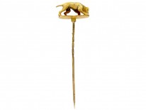 Hunting Dog 18ct Gold Victorian Tie Pin