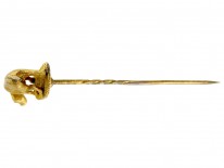 Hunting Dog 18ct Gold Victorian Tie Pin