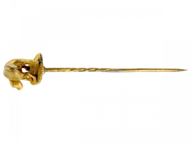 Hunting Dog 18ct Gold Victorian Tie Pin