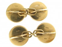 Reverse Intaglio Rock Crystal Game Bird 18ct Gold Victorian Cufflinks