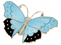Silver & Enamel Butterfly Brooch