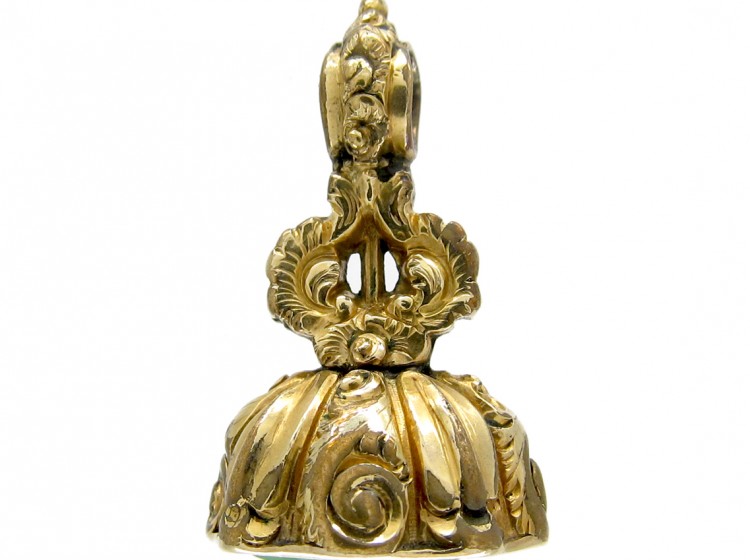 Regency Gold Cased Seal with Green Chalcedony Base