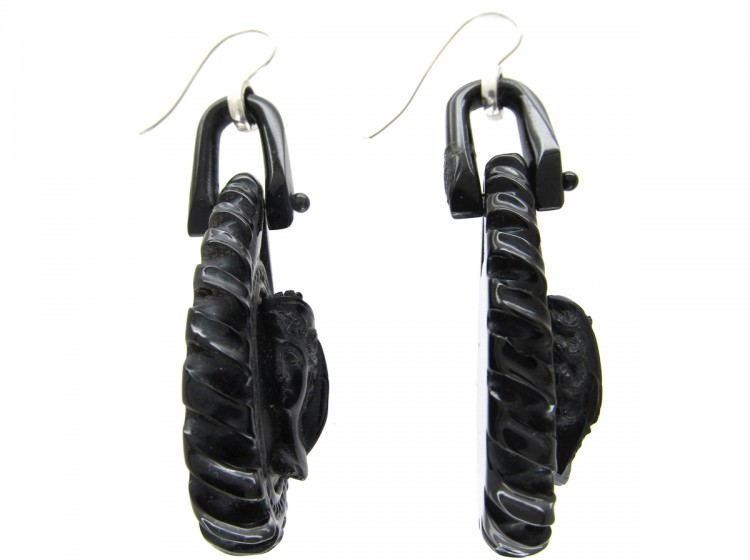 Large Victorian Jet Earrings