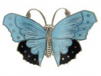 Silver & Enamel Butterfly Brooch