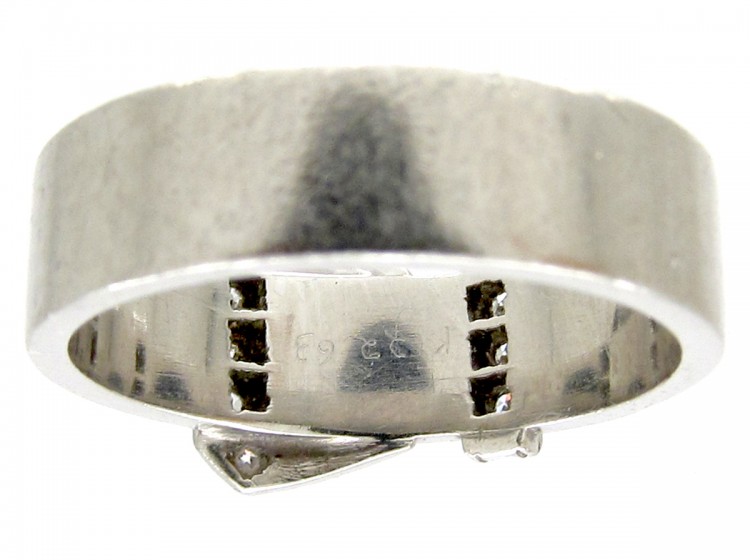 Platinum & Diamond Art Deco Buckle Ring