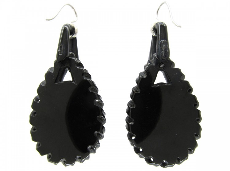 Large Victorian Jet Earrings