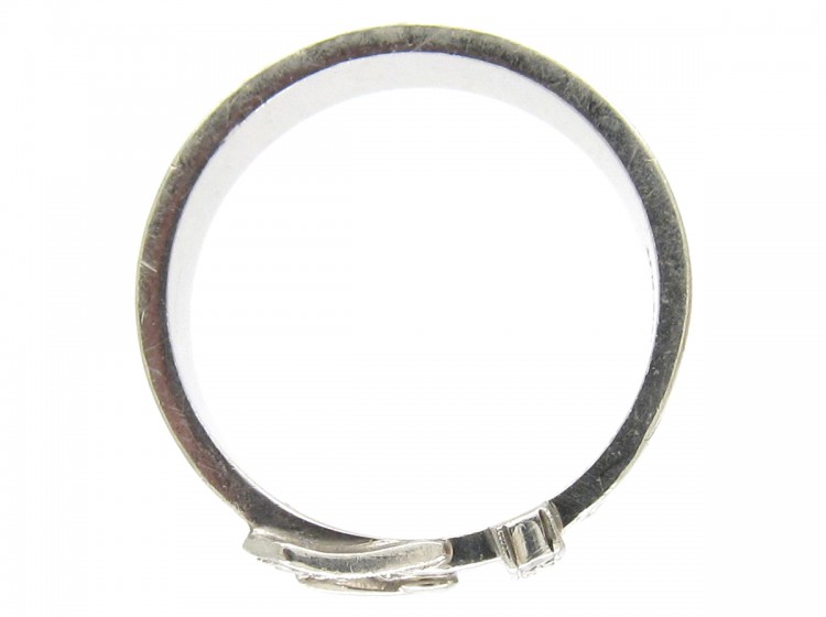Platinum & Diamond Art Deco Buckle Ring
