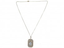 Art Deco Silver & Marcasite Pendant on Silver Chain