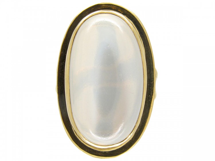 Large Gold Moonstone Ring