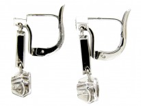 Art Deco 18ct White Gold Diamond Drop Earrings