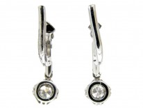 Art Deco 18ct White Gold Diamond Drop Earrings
