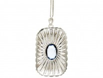 Art Deco Silver & Marcasite Pendant on Silver Chain