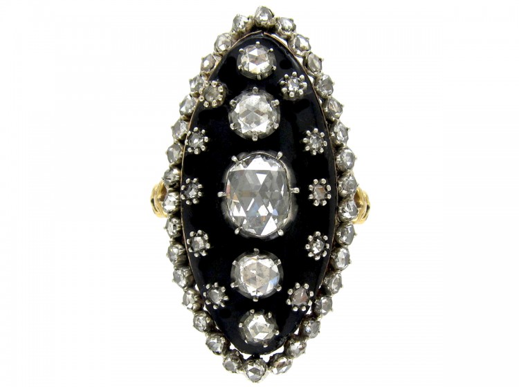 Georgian Diamond Stellar Marquise Ring