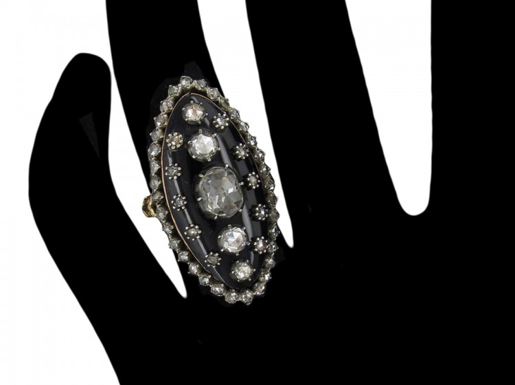Georgian Diamond Stellar Marquise Ring
