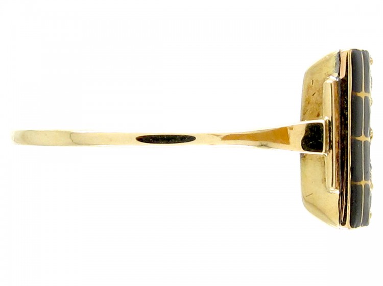 Art Deco Black Enamel & Diamond Ring