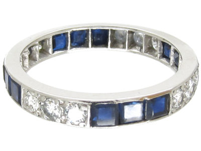 Art Deco Sapphire & Diamond Eternity Ring