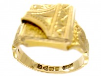 First World War 18ct Gold Opening Locket Ring