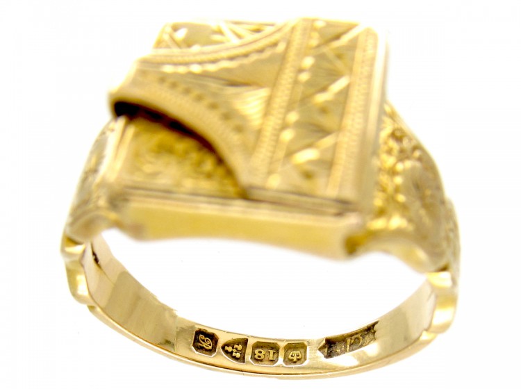 First World War 18ct Gold Opening Locket Ring