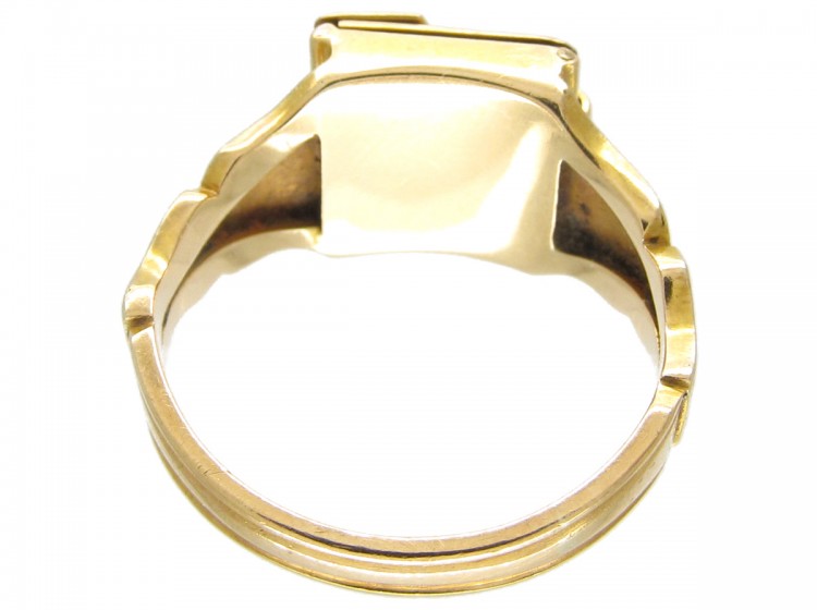 First World War 18ct Gold Opening Locket Ring