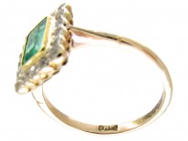 Emerald & Diamond Art Deco Rectangular Ring