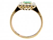 Emerald & Diamond Art Deco Rectangular Ring