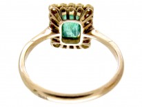 Emerald & Diamond Art Deco Rectangular Ring