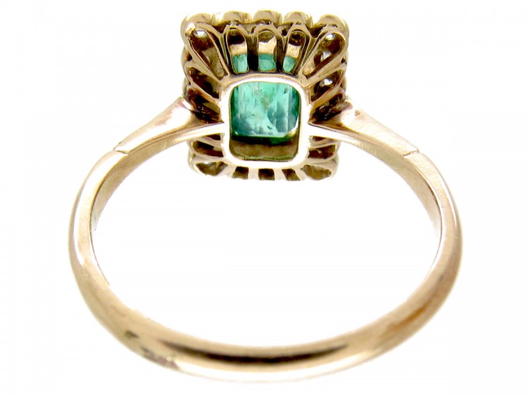 Emerald & Diamond Art Deco Rectangular Ring