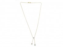 Russian Double Drop 14ct Gold Aquamarine Pendant
