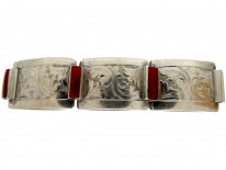 Silver & Cornelian Art Deco Bracelet