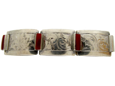 Silver & Cornelian Art Deco Bracelet