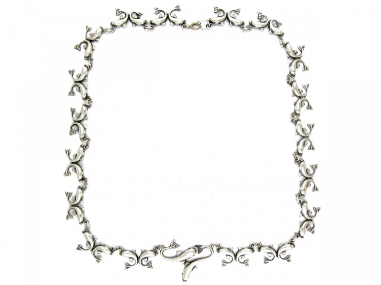 Silver Fishes Necklace