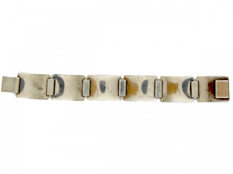 Silver & Cornelian Art Deco Bracelet
