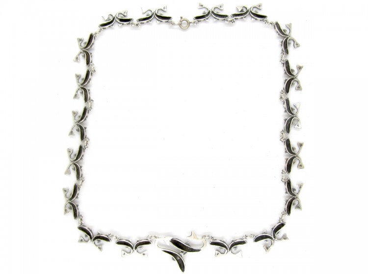 Silver Fishes Necklace